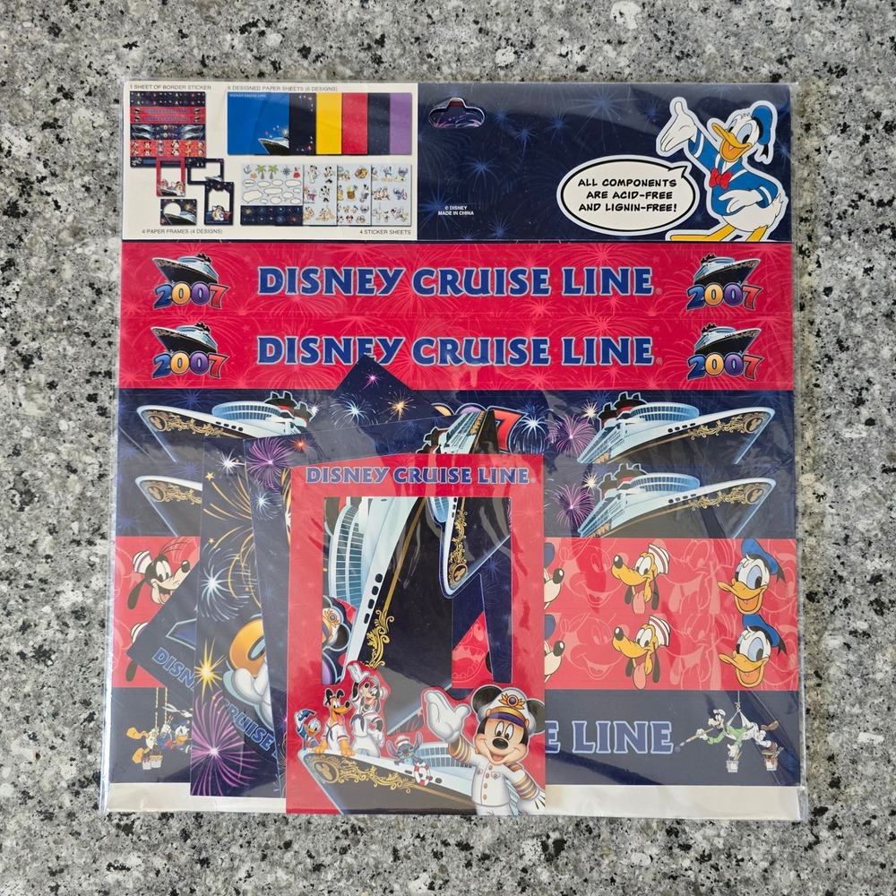 Disney Cruise Line 2007 Scrapbooking Kit 12x12 Paper Stickers Frames
 Mickey New